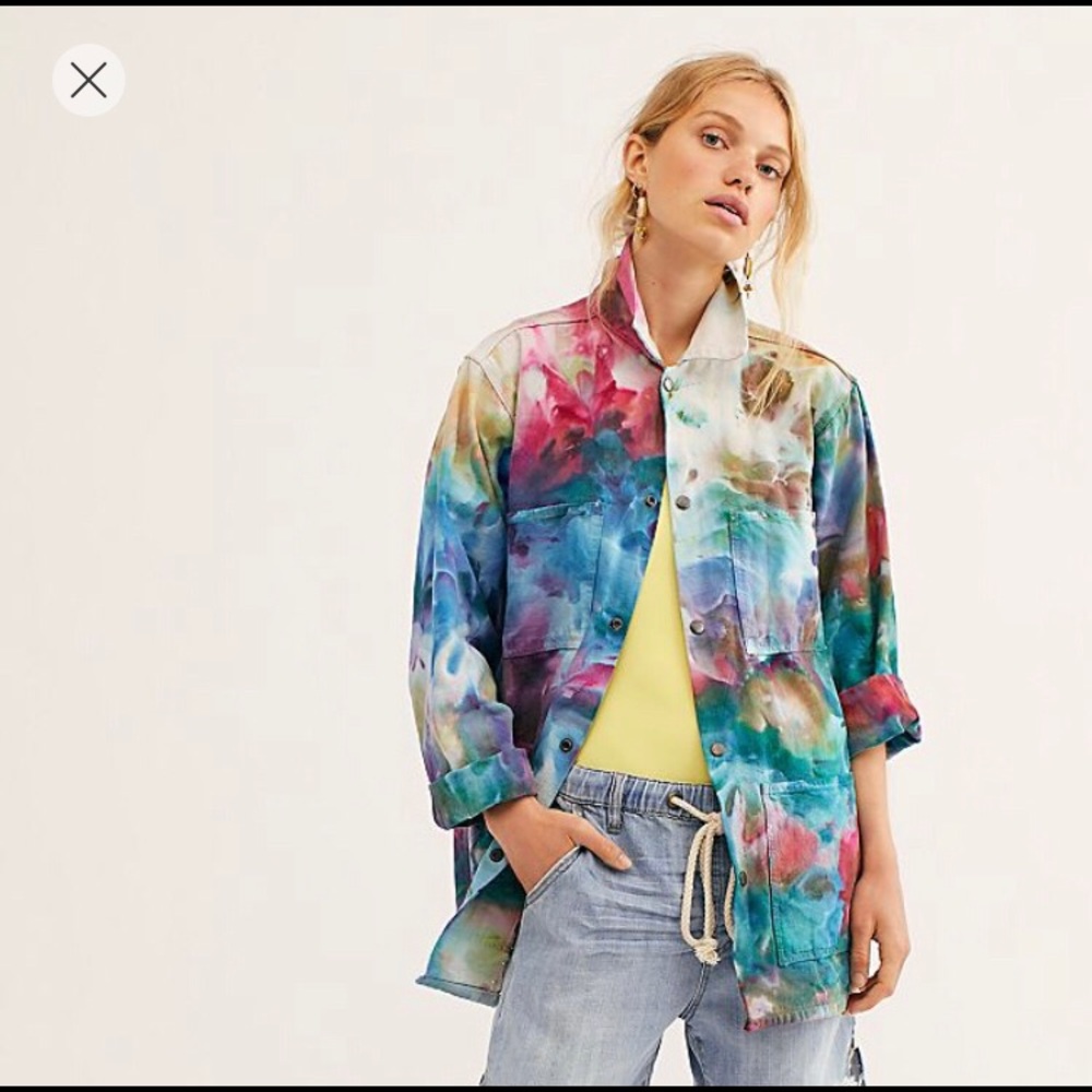 Free People Tie Dye Workwear Jacket